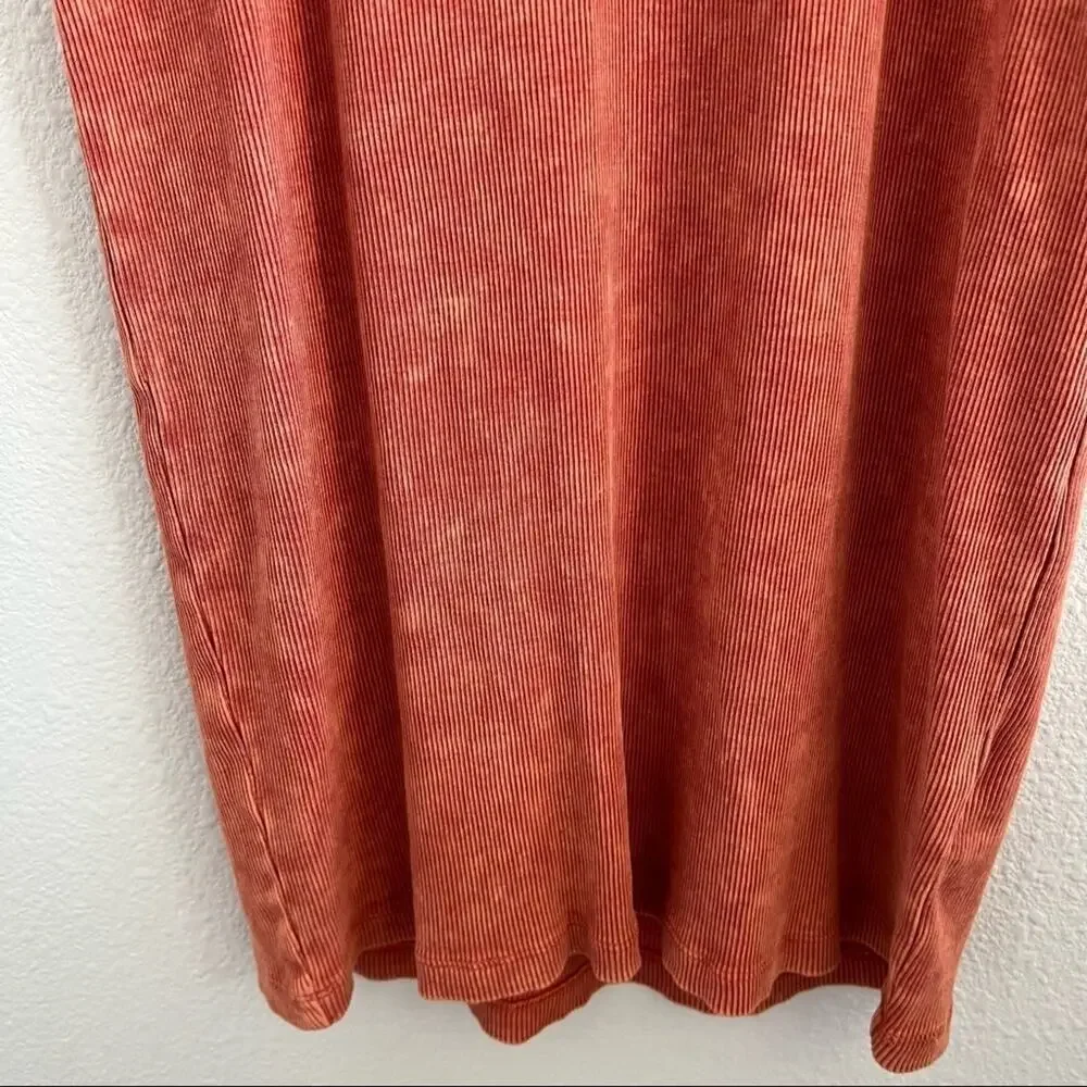 TopShop Red Orange Ribbed Tie Dye Tank Dress US 8